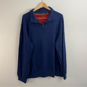 Robert Graham Blue 1/4 Zip Pullover Wool Jacket Classic Fit Men’s Size 3x